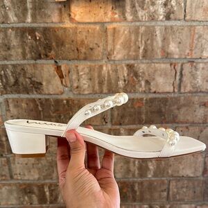 Lulu's White Pearl Embellished Sandals
